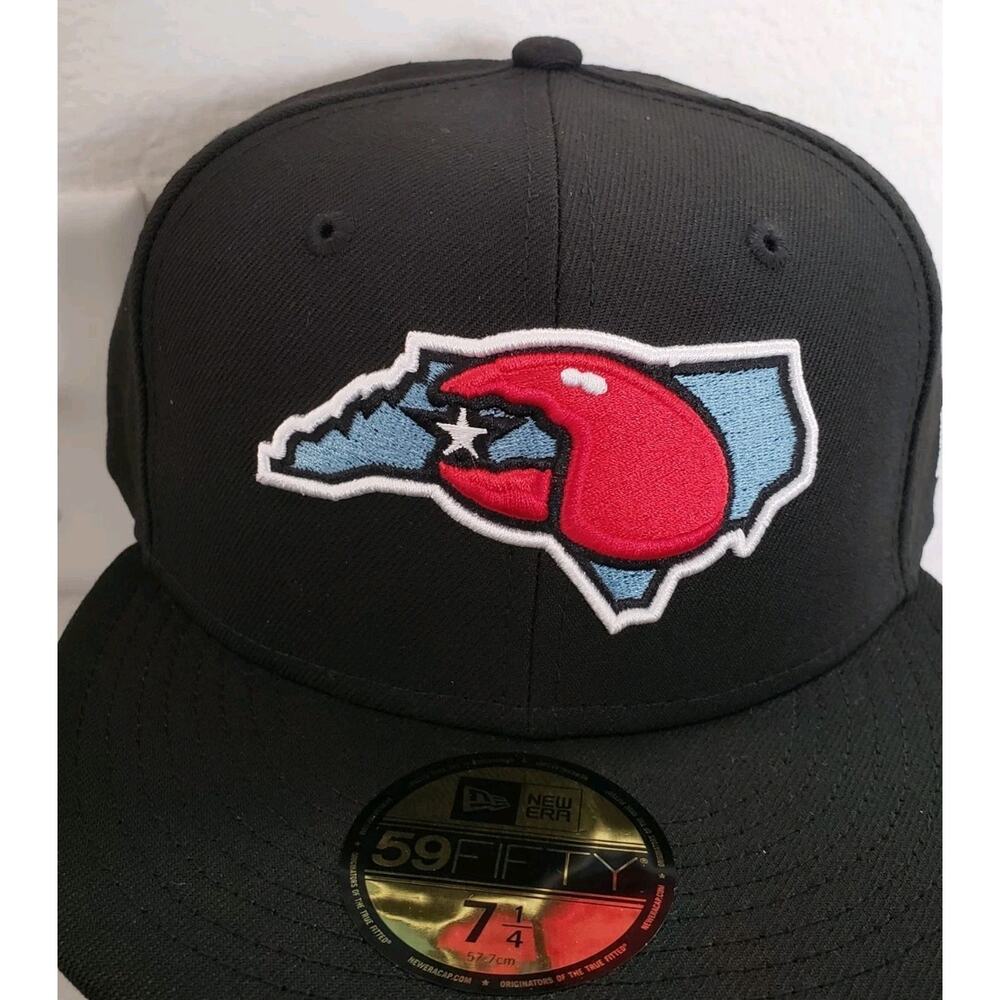 Hickory Crawdads Hat Cap 59FIFTY Fitted 7 1/4 Black MiLB New Era